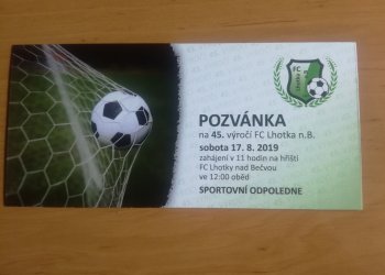 FC Lhotka nad Bečvou zve na oslavy 45. výročí založení klubu