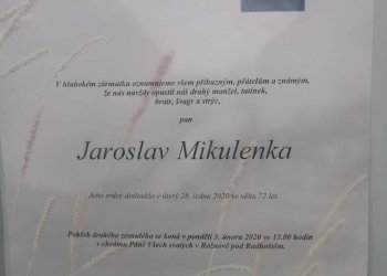 Do fotbalového nebe odešel Jaroslav Mikulenka