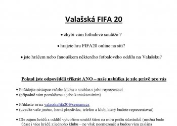 Hlaste se do Valašské FIFY20!