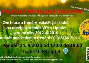 Trénink Fastavu Zlín pro Valašskou fotbalovou akademii v Liptále