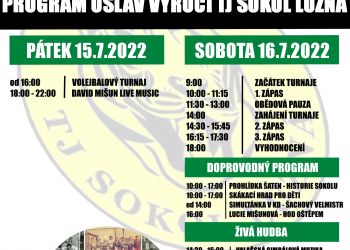 TJ Sokol Lužná zve na oslavy 70 let klubu