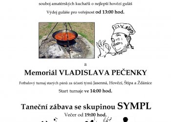 SK Jasenná zve na 6. Jasenský Gulášfest a Memoriál Vladislava Pečenky