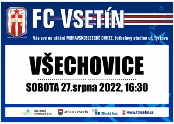 Vsetín vyzve v sobotu na Tyršovce Všechovice