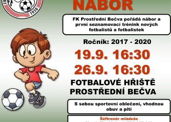 Fotbalový nábor na Prostřední Bečvě