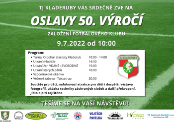 Kladeruby zvou na oslavu 50 let klubu