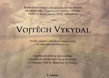 Do fotbalového nebe odešel Vojtěch Vykydal