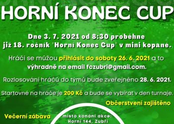 FC Zubří pořádá 18. ročník Horní konec Cupu