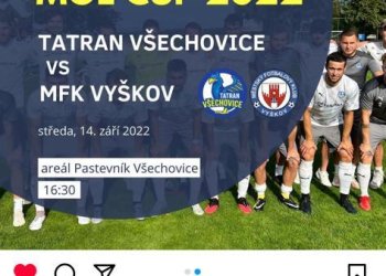 Všechovice hlásí připraveno na dnešní 2. kolo MOL Cupu doma proti Vyškovu. Včerejší pozvánka Erika Hrabovského