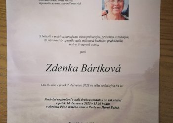 Do fotbalového nebe odešla Zdenka Bártková