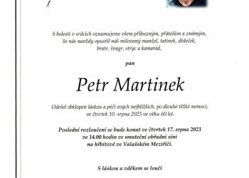 Do fotbalového nebe odešel Petr Martinek