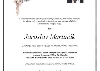 Do fotbalového nebe odešel Jaroslav Martinák