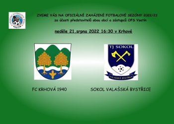 V Krhové se osamostatnil fotbalový klub od TJ. OFS Vsetín tam v neděli slavnostně otevře nový ročník okresního přeboru