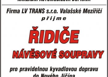 Náš reklamní partner LV Trans hledá řidiče návěsové soupravy