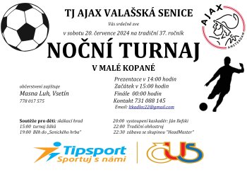 Valašská Senice pořádá již 37. ročník Nočního turnaje v malé kopané