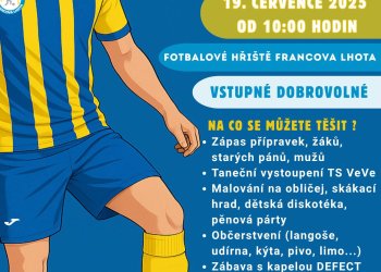 Francova Lhota oslaví v sobotu 19. července 70 let. Áčko se postaví proti výběru Lukáše Matůše
