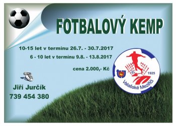 Jsou ještě volná místa na fotbalový kemp Valašského Meziříčí