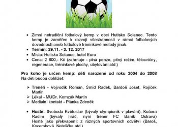 Pozvánka na netradiční Valašský fotbalový kemp