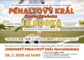 Přijďte v sobotu do Lidečka na Penaltového králce Hornolidečska