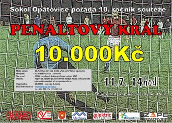 Pozvánka do Opatovic: PENALTOVÝ KRÁL – 10. ročník soutěže!