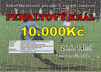 Opatovice zvou v sobotu 26. června na 5. ročník Penaltového krále