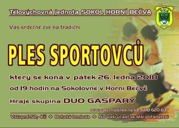 TJ Sokol Horní Bečva zve na Ples sportovců