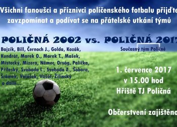 Poličná hostí 1. července zajímavé přátelské utkání