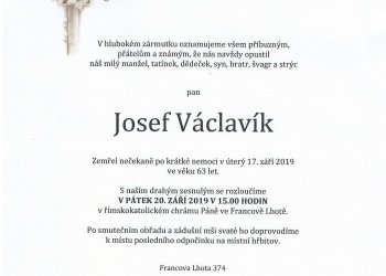 Foto č. 1 - Do fotbalového nebe odešel vynikající rozhodčí Josef Václavík