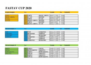 Foto č. 1 - Fastav Cup 2020 zná své rozlosování