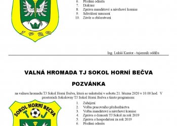 Foto č. 1 - Horní Bečva vyhlašuje na 21. března Valnou hromadu